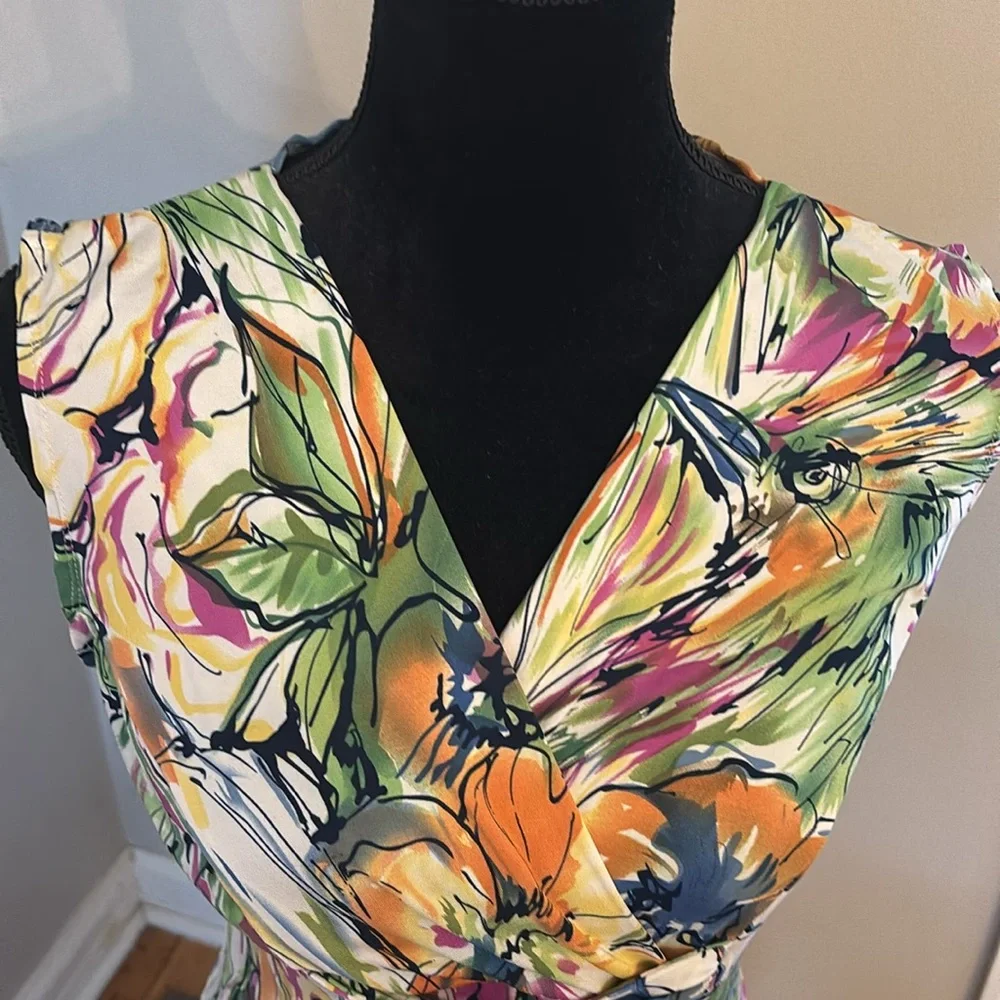 Christopher & Banks Sleeveless Floral Midi Dress Size M - Picture 5 of 14